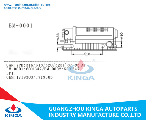 Бак радиатора 316/318/520/525I BWM разделяет части радиатора года 1987-1995 автоматические поставщик