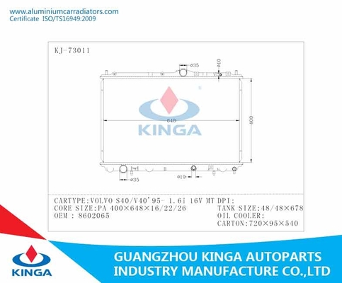 Volvo S40/PA Heattransfer 16 радиаторов автомобиля MT V40'95-1.6I 16V алюминиевое/22/26 поставщик