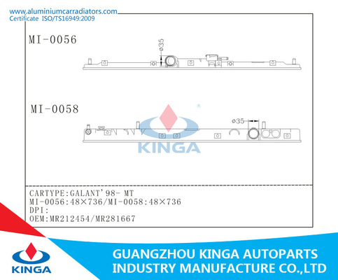 Замена бака радиатора MR212454/MR281667 пластичная для Мицубиси GLANT 1998 поставщик