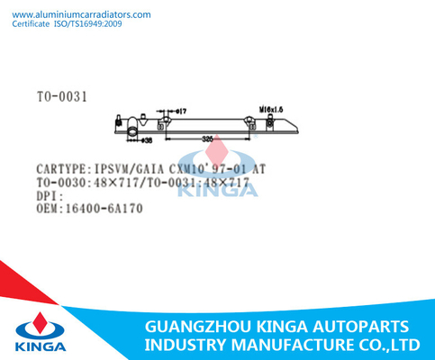 Бак 1997-2001 радиатора Тойота Ipsvm Gaia CXM10 пластичный 16400-6A170 поставщик