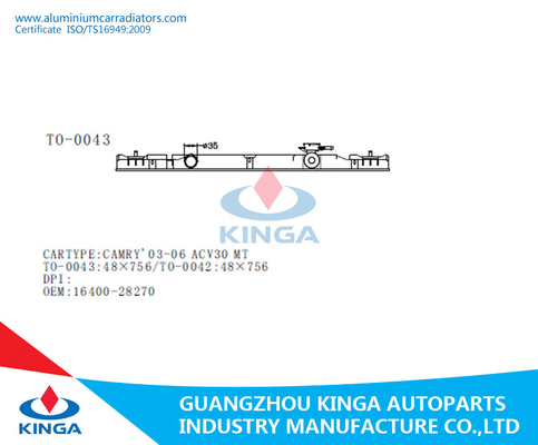 Toyota Camry 03-06 Acv30 на пластичной замене бака радиатора, пластичном радиаторе бака поставщик